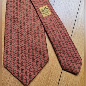 Hermes Silk Tie All Over Pattern Chain Link